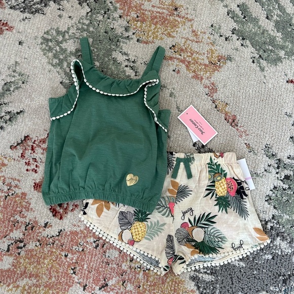 New Juicy Couture Girls Size 6 Tropical Boho Tank & Muslin Shorts Set - Picture 6 of 14